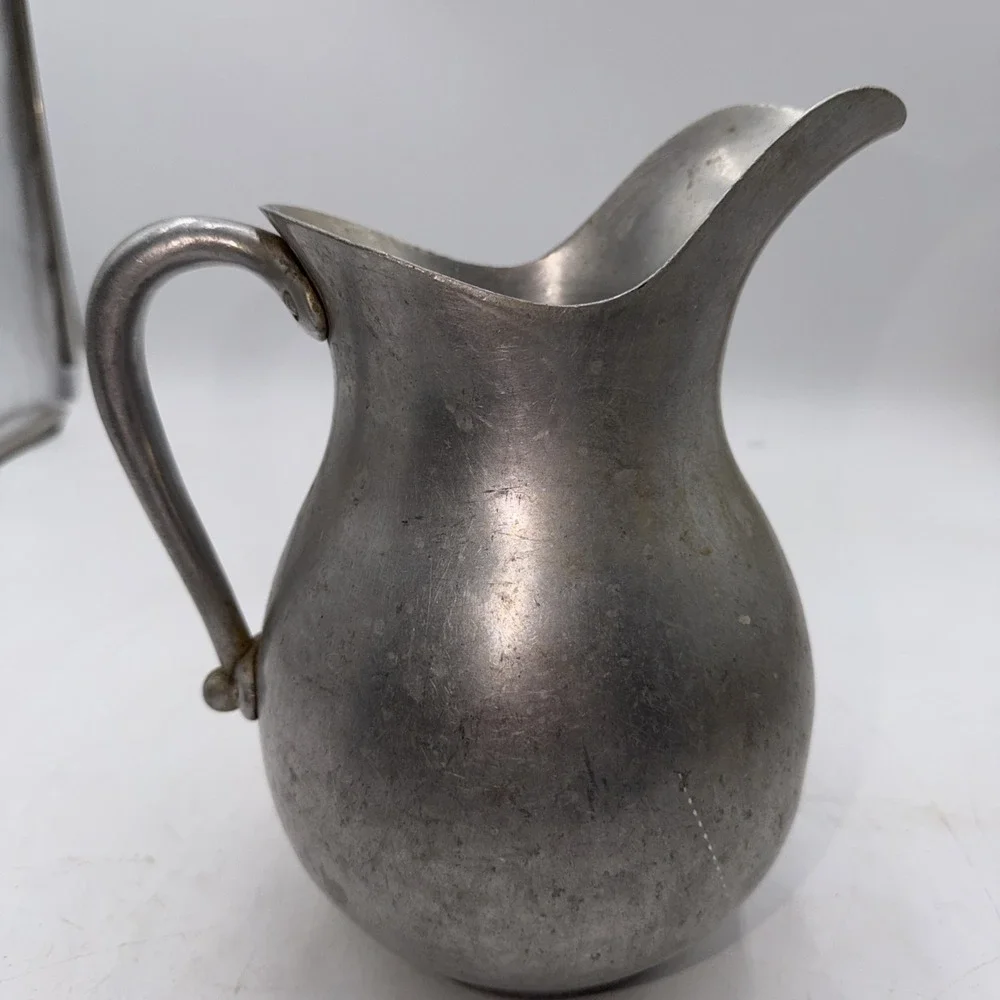Vintage Dsitressed Aluminum MirrorPITCHER Good Housekeeping Farm House